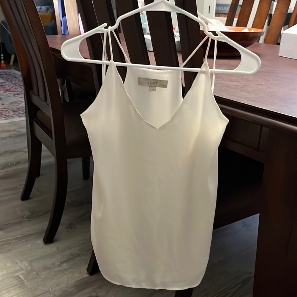 Petite small white Loft tank top